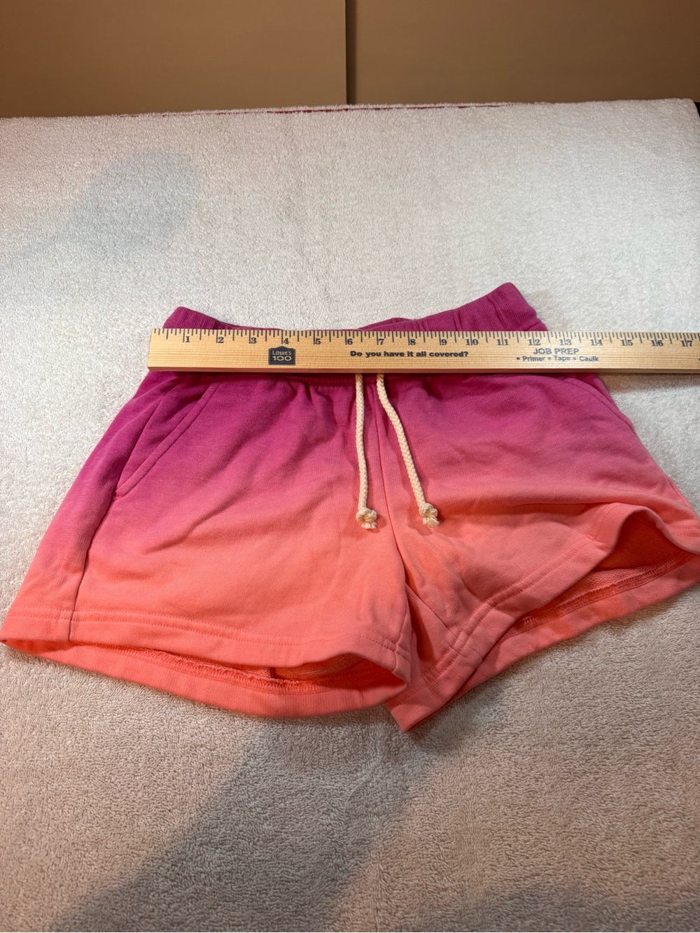 Lou & Grey Women's Pink and Orange Ombre Athletic Shorts - Picture 3 of 8